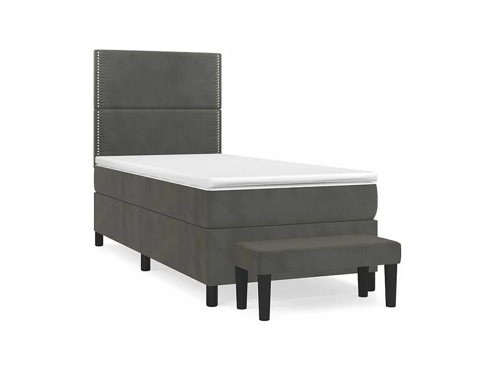 Sommier à lattes de lit avec matelas Gris foncé 100x200