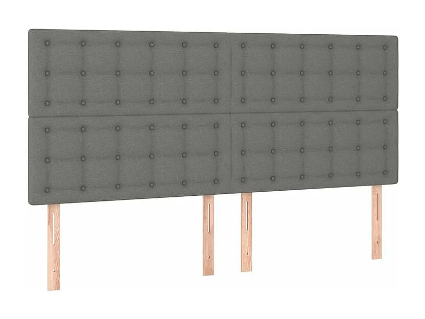 Sommier à lattes de lit et matelas et LED Gris foncé 200x200
