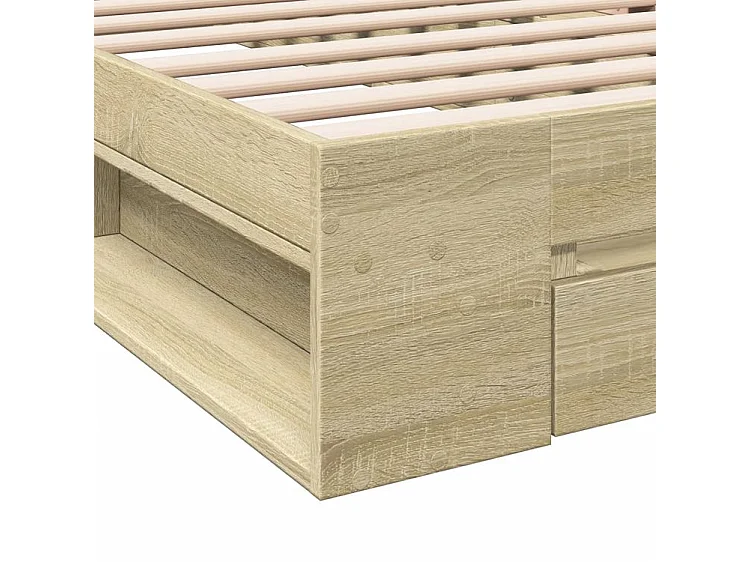 Cadre de lit et tiroir chêne sonoma 90x190 bois d'ingénierie