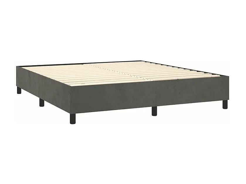 Sommier à lattes de lit et matelas Gris foncé 180x200 Velours