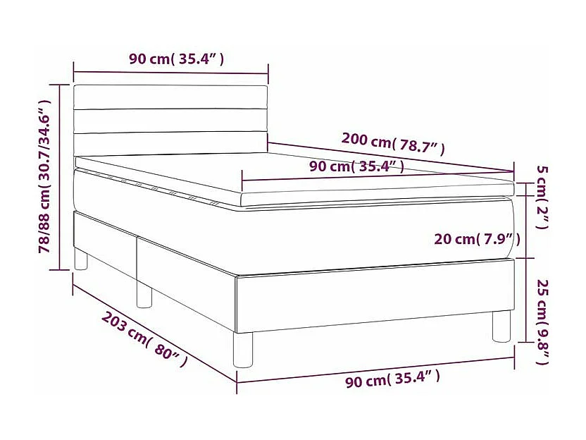Sommier à lattes de lit avec matelas Bleu foncé 90x200