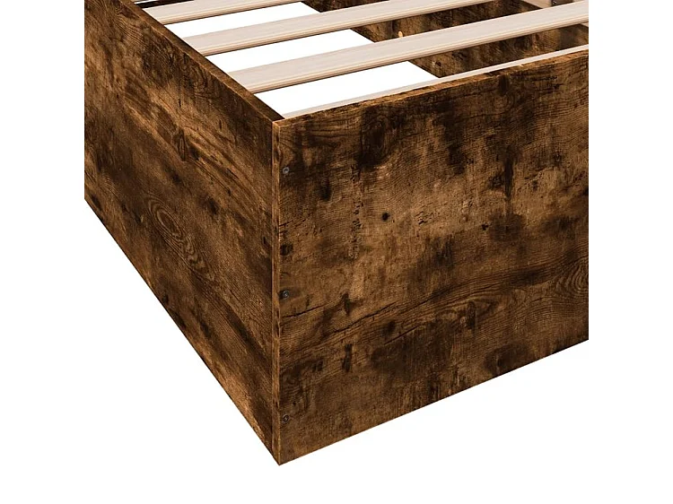 Cadre de lit chêne fumé 100x200 bois d'ingénierie