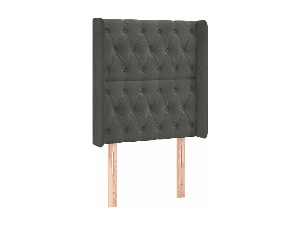 Sommier à lattes de lit matelas LED Gris foncé 80x200 Velours