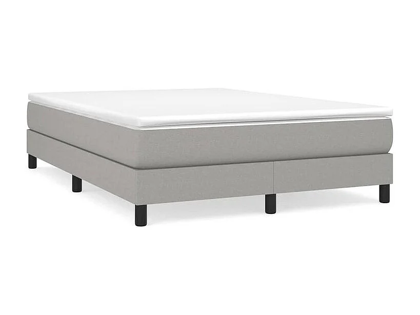 Sommier à lattes de lit avec matelas Gris clair 160x200 Tissu
