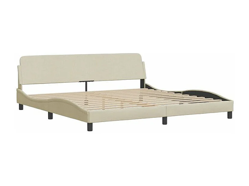 Lit avec matelas crème 200x200 tissu