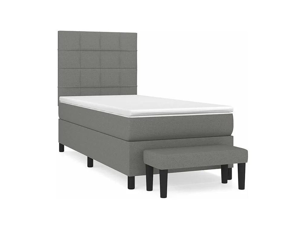 Sommier à lattes de lit avec matelas Gris foncé 80x200 Tissu