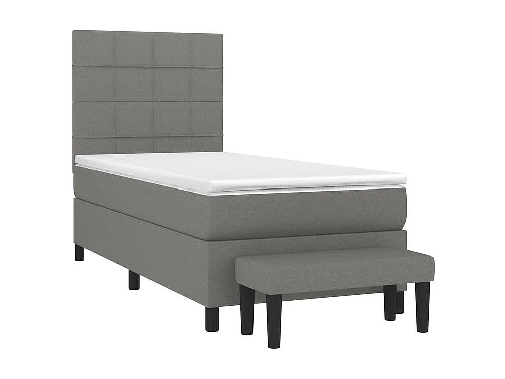 Sommier à lattes de lit avec matelas Gris foncé 80x200 Tissu