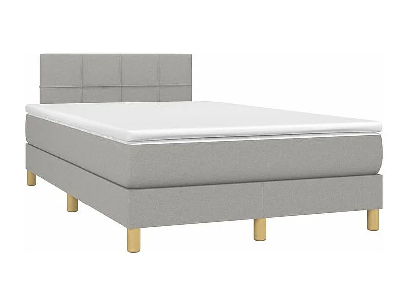 Sommier à lattes de lit matelas LED Gris clair 120x200 Tissu