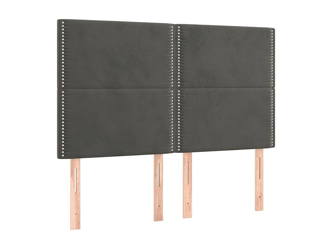 Sommier à lattes de lit et matelas Gris foncé 140x200 Velours