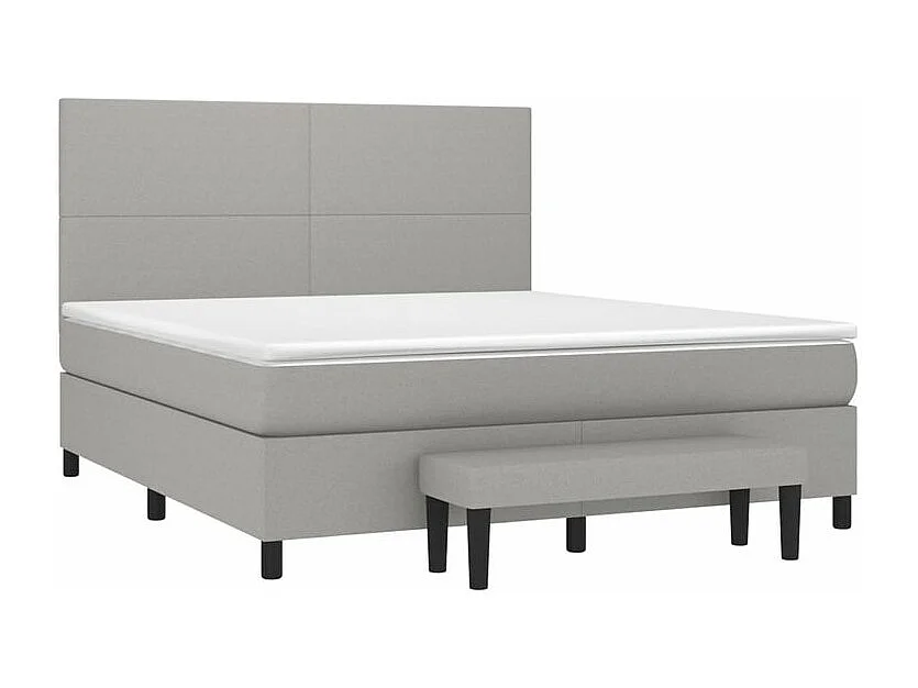 Sommier à lattes de lit avec matelas Gris clair 160x200 Tissu