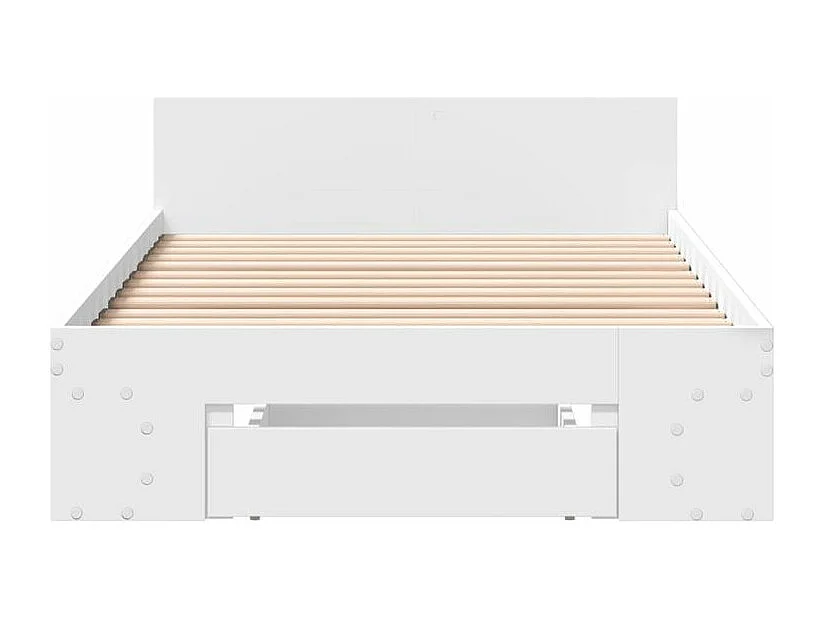 Cadre de lit avec tiroir blanc 90x190 bois d'ingénierie