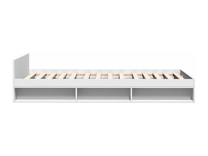 Cadre de lit avec tiroir blanc 90x190 bois d'ingénierie