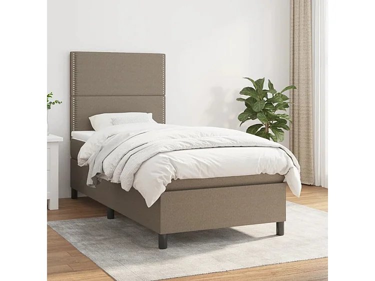 Sommier à lattes de lit avec matelas Taupe 80x200 Tissu