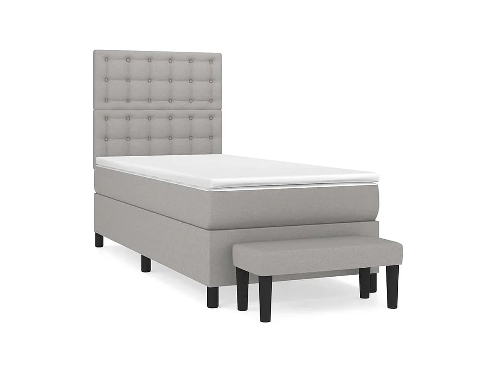 Sommier à lattes de lit avec matelas Gris clair 80x200 Tissu