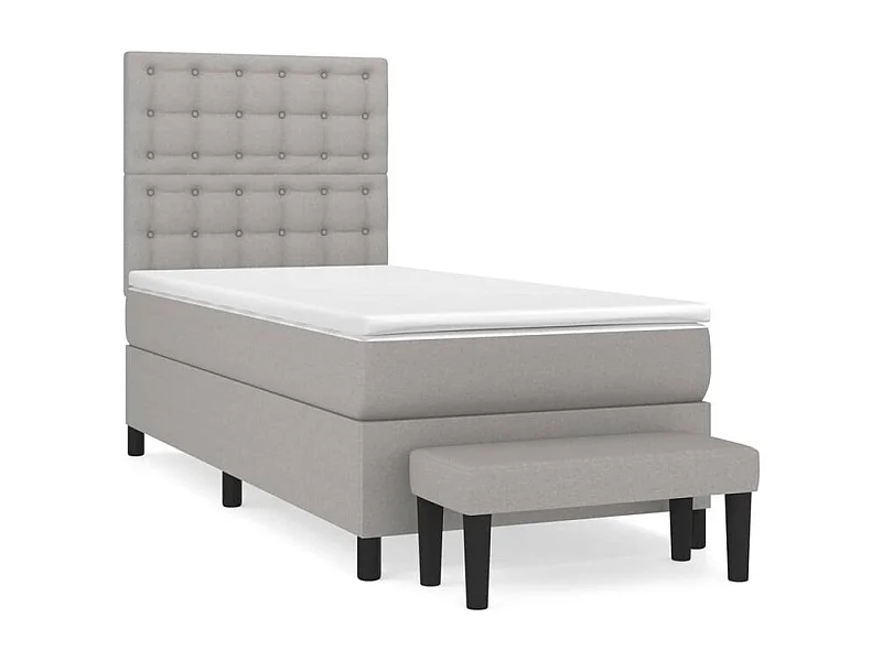 Sommier à lattes de lit avec matelas Gris clair 80x200 Tissu