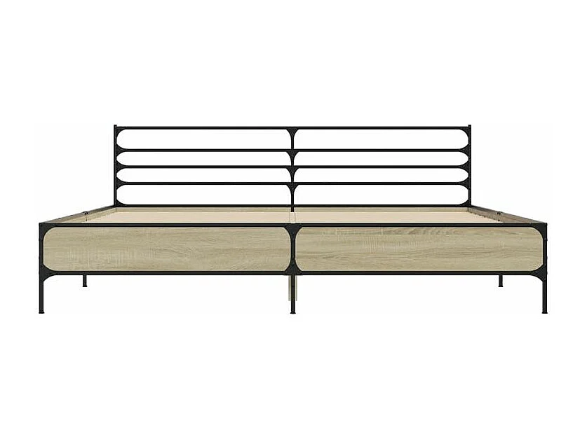 Cadre de lit chêne sonoma 200x200 bois d'ingénierie et métal