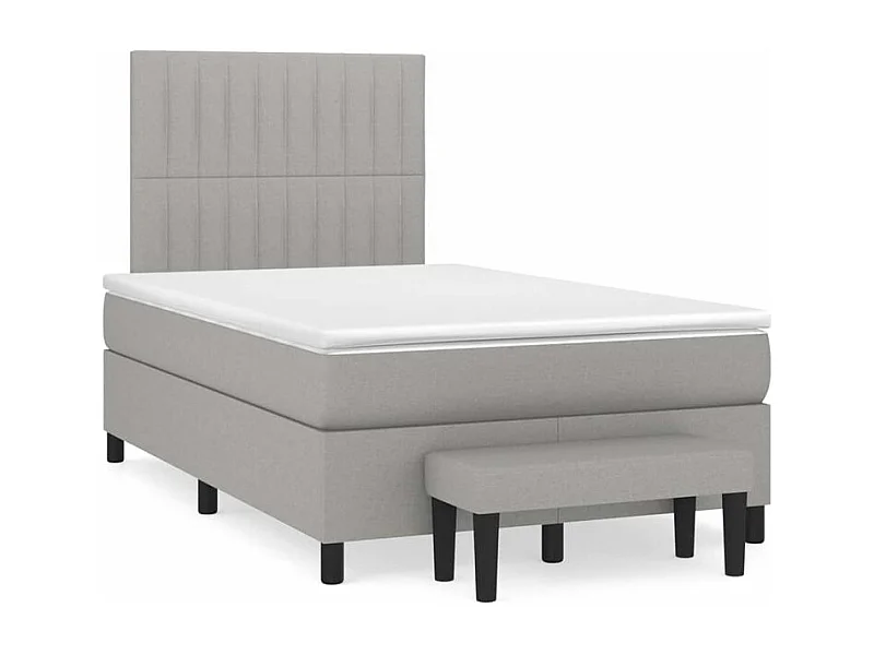 Sommier à lattes de lit avec matelas Gris clair 120x200 Tissu