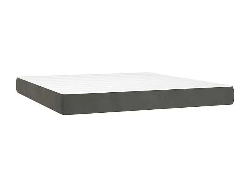 Sommier à lattes de lit matelas et LED Gris foncé 160x200