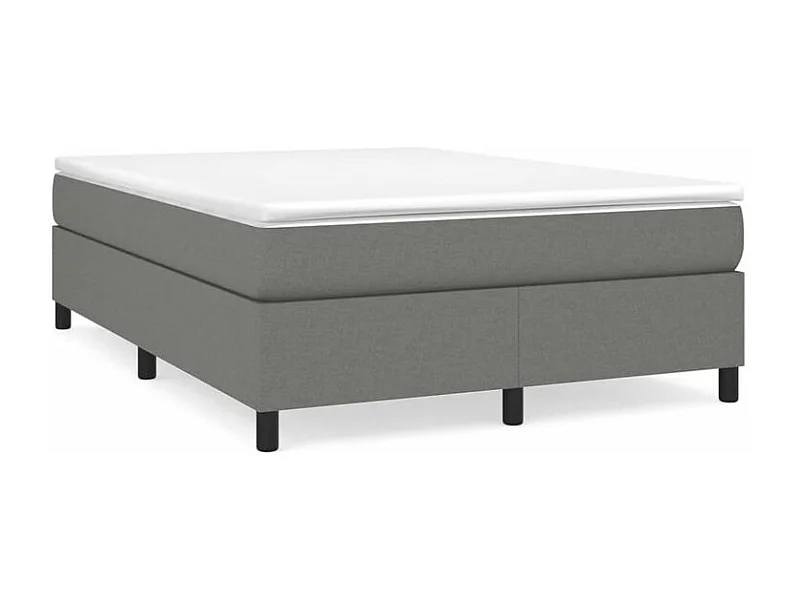 Sommier à lattes de lit avec matelas Gris foncé 140x200 Tissu