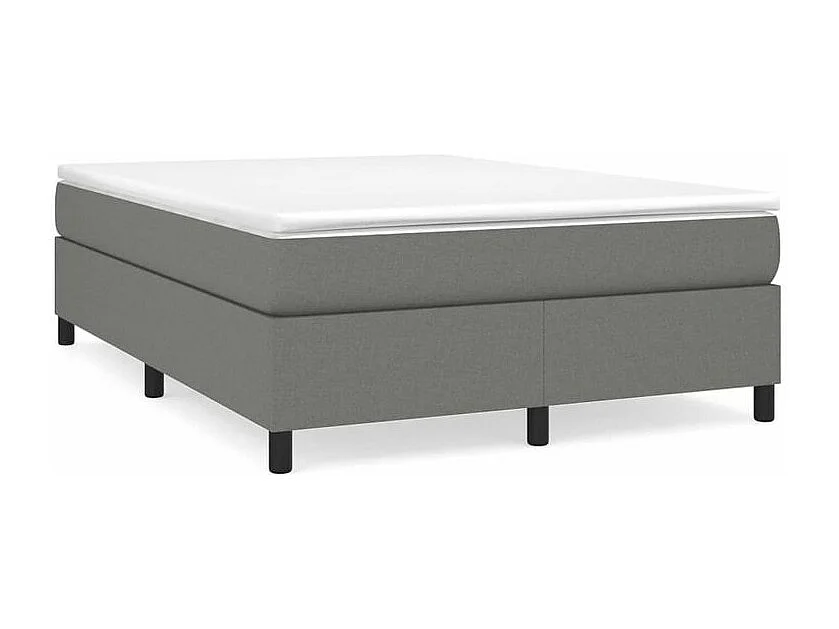 Sommier à lattes de lit avec matelas Gris foncé 140x200 Tissu