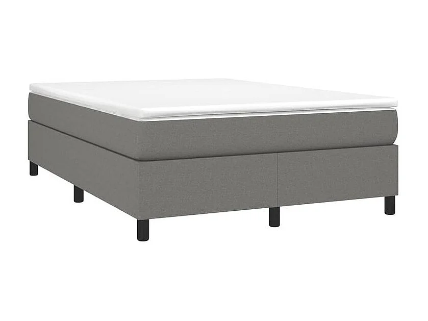 Sommier à lattes de lit avec matelas Gris foncé 140x200 Tissu