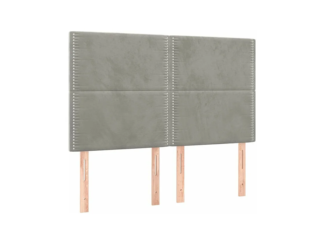 Sommier à lattes de lit et matelas Gris clair 140x200 Velours