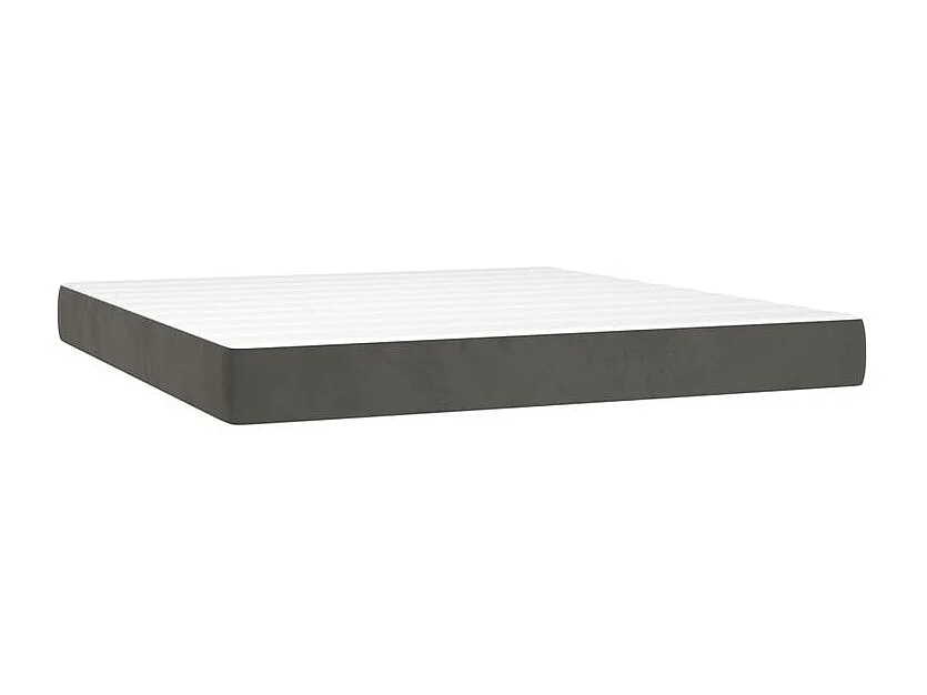 Sommier à lattes de lit et matelas Gris foncé 180x200 Velours