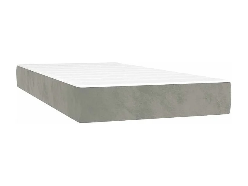 Sommier à lattes de lit et matelas Gris clair 80x200 Velours