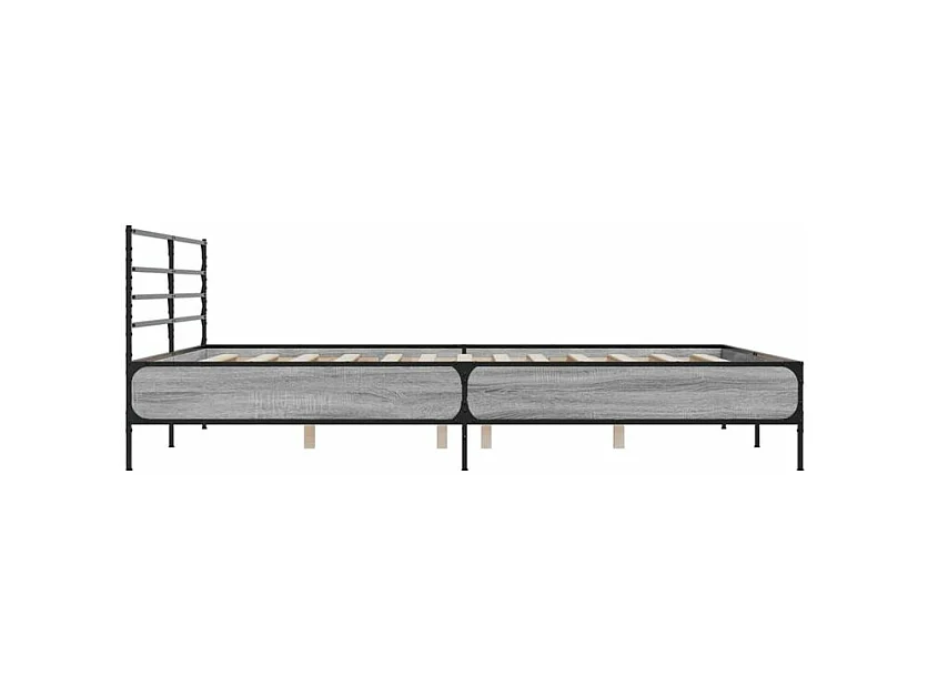 Cadre de lit sonoma gris 200x200 bois d'ingénierie et métal