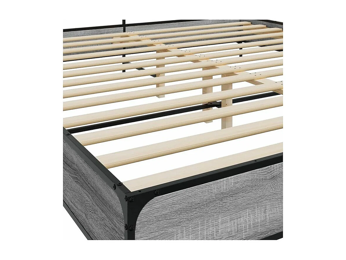 Cadre de lit sonoma gris 200x200 bois d'ingénierie et métal