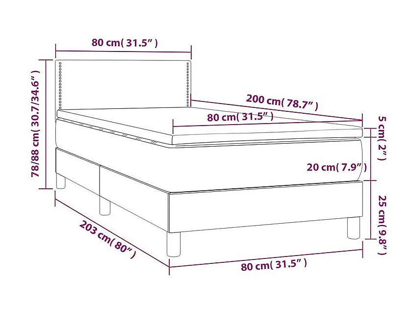 Sommier à lattes de lit avec matelas Cappuccino 80x200