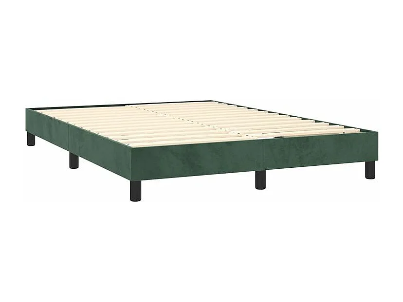 Sommier à lattes de lit et matelas Vert foncé 140x200 Velours