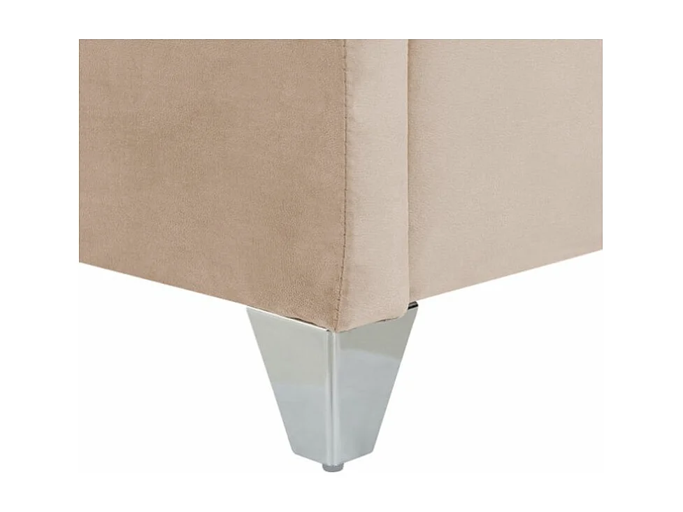 Lit capitonné Chesterfield velours Klouto-Couleur Beige-160x200