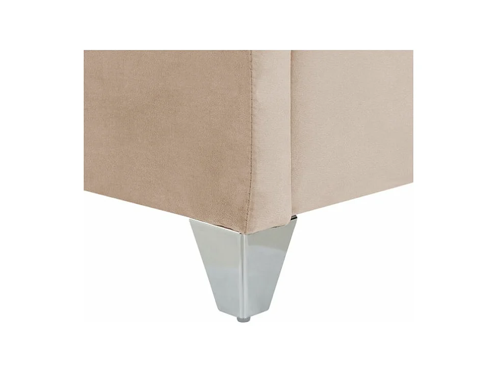 Lit capitonné Chesterfield velours Klouto-Couleur Beige-160x200