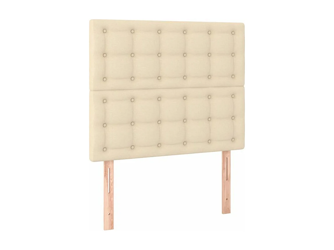 Sommier à lattes de lit et matelas et LED Crème 90x190 Tissu