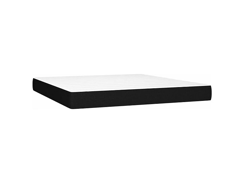 Sommier à lattes de lit avec matelas Noir 180x200 Tissu