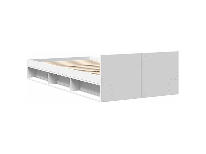 Cadre de lit avec tiroir blanc 75x190 bois d'ingénierie