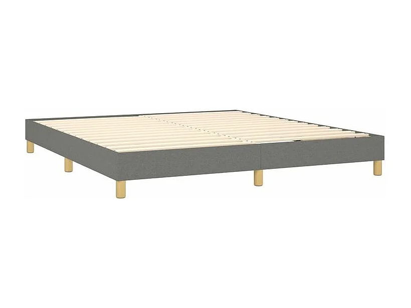 Sommier à lattes de lit avec matelas Gris foncé 160x200 Tissu