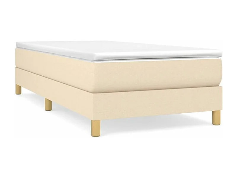 Sommier à lattes de lit et matelas Crème 90x190 Tissu