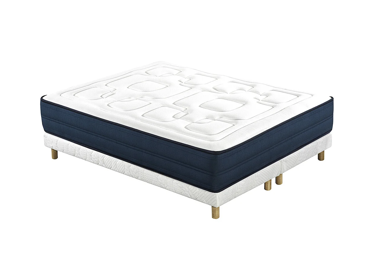Boxspringbetten weiß mit Holzfüßen 80 x 200 cm (2er-Set) JAMI