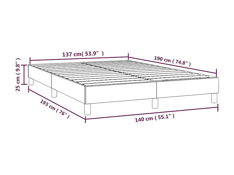 Cadre de lit Noir 140x190 Similicuir