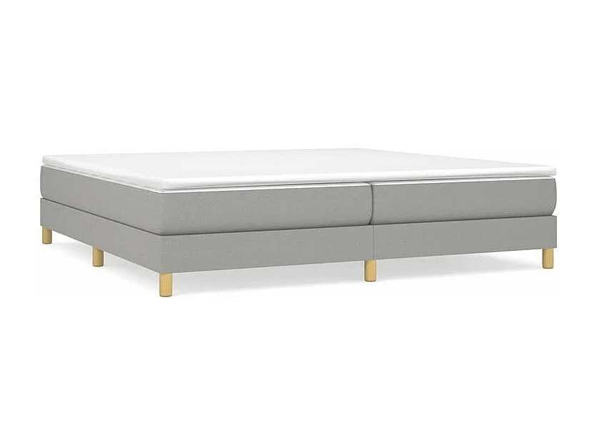 Sommier à lattes de lit avec matelas Gris clair 200x200 Tissu