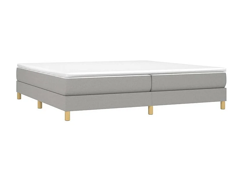 Sommier à lattes de lit avec matelas Gris clair 200x200 Tissu