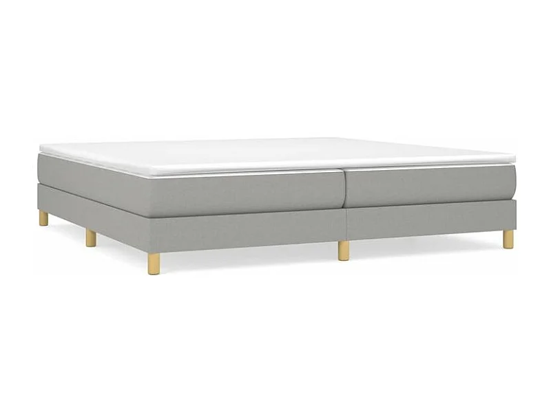 Sommier à lattes de lit avec matelas Gris clair 200x200 Tissu