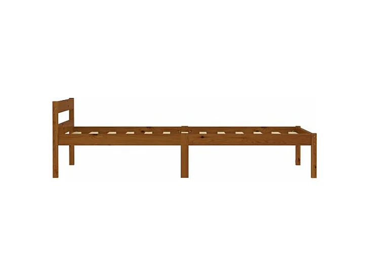 Lit 1 place pin massif foncé Dorma 100x200