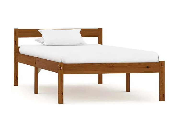 Lit 1 place pin massif foncé Dorma 100x200