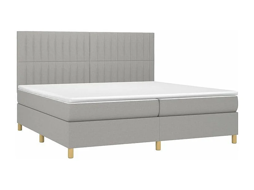 Sommier à lattes de lit matelas et LED Gris clair 200x200