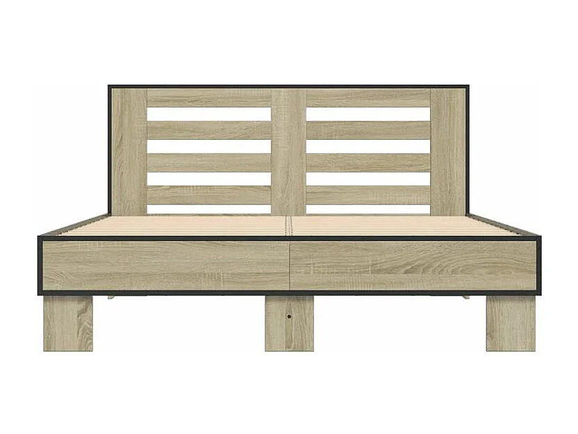 Cadre de lit chêne sonoma 120x200 bois d'ingénierie et métal