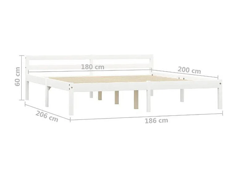 Lit adulte pin massif blanc Dorma 180x200