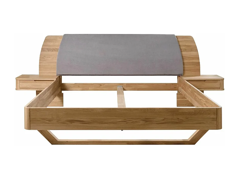 Lit en chêne massif avec tête de lit et 2 tables de chevet Manola-200x200